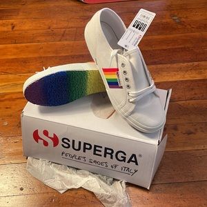 Superga Canvas Sneakers, Rainbow Soles!